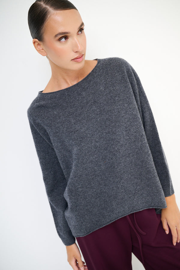 MAGLIA OVER FONDO ASIMMETRICO CASHMERE KIKISIX