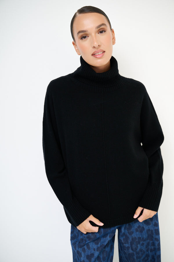 MAGLIA OVER COLLO ALTO CASHMERE KIKISIX