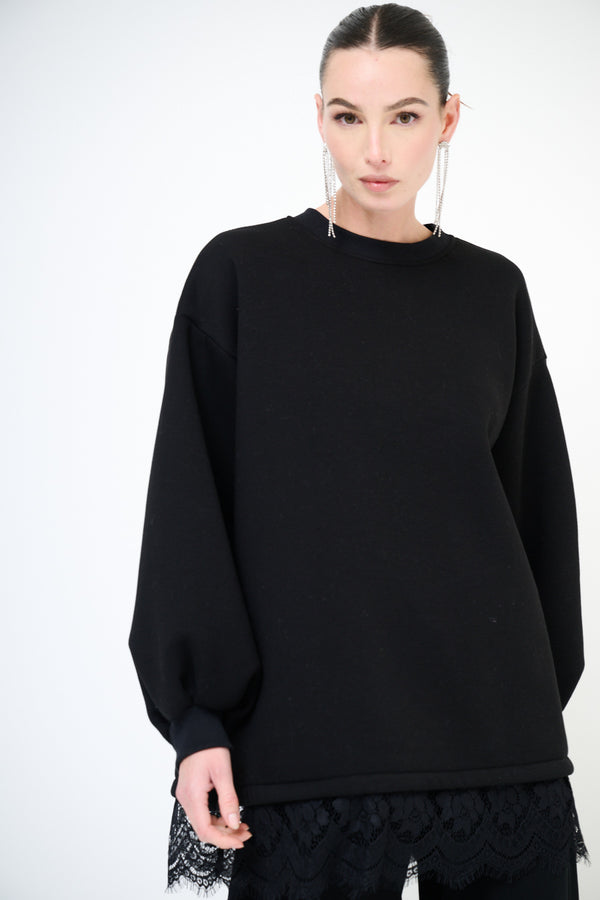 FELPA WARM CON PIZZO KIKISIX