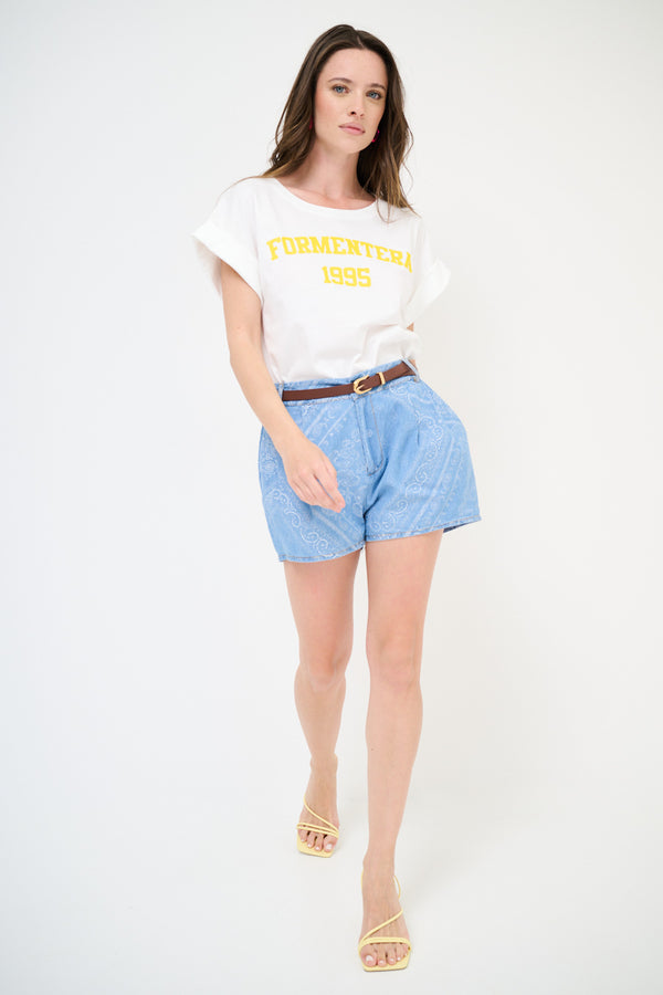 SHORTS JEANS BANDANA KIKISIX
